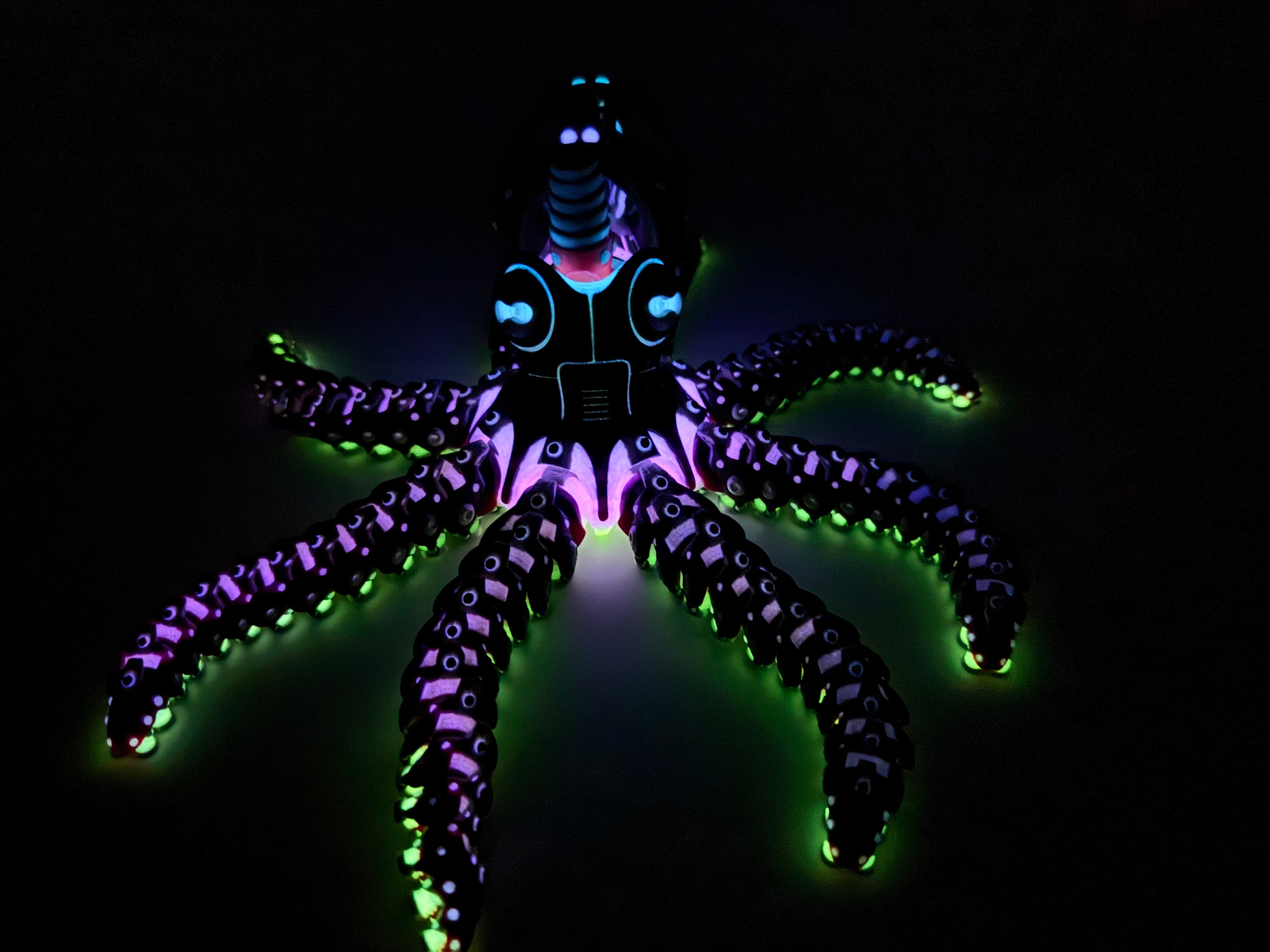 Glow in the Dark Mechanical Octopus - Purple/Pink