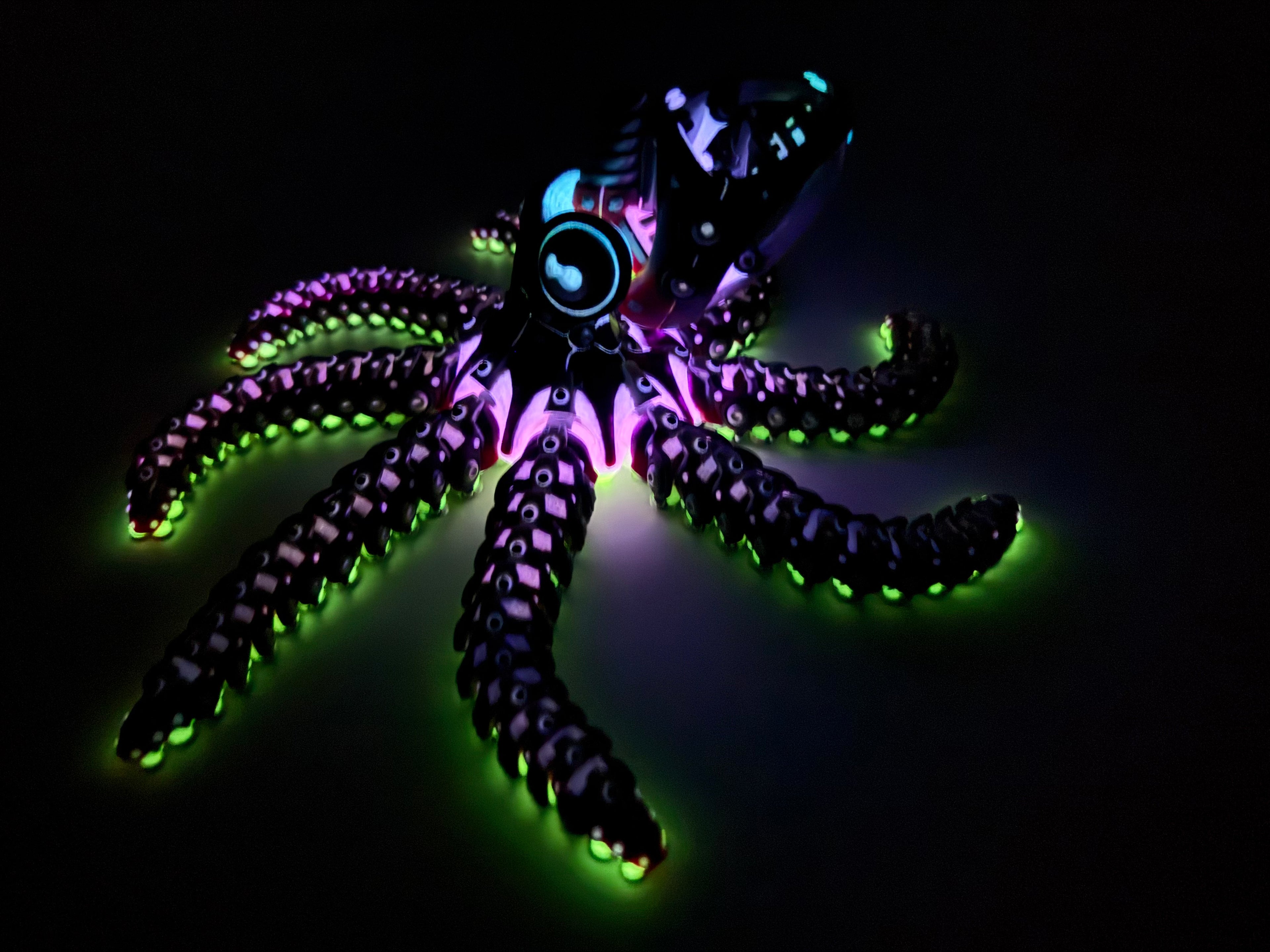 Glow in the Dark Mechanical Octopus - Purple/Pink