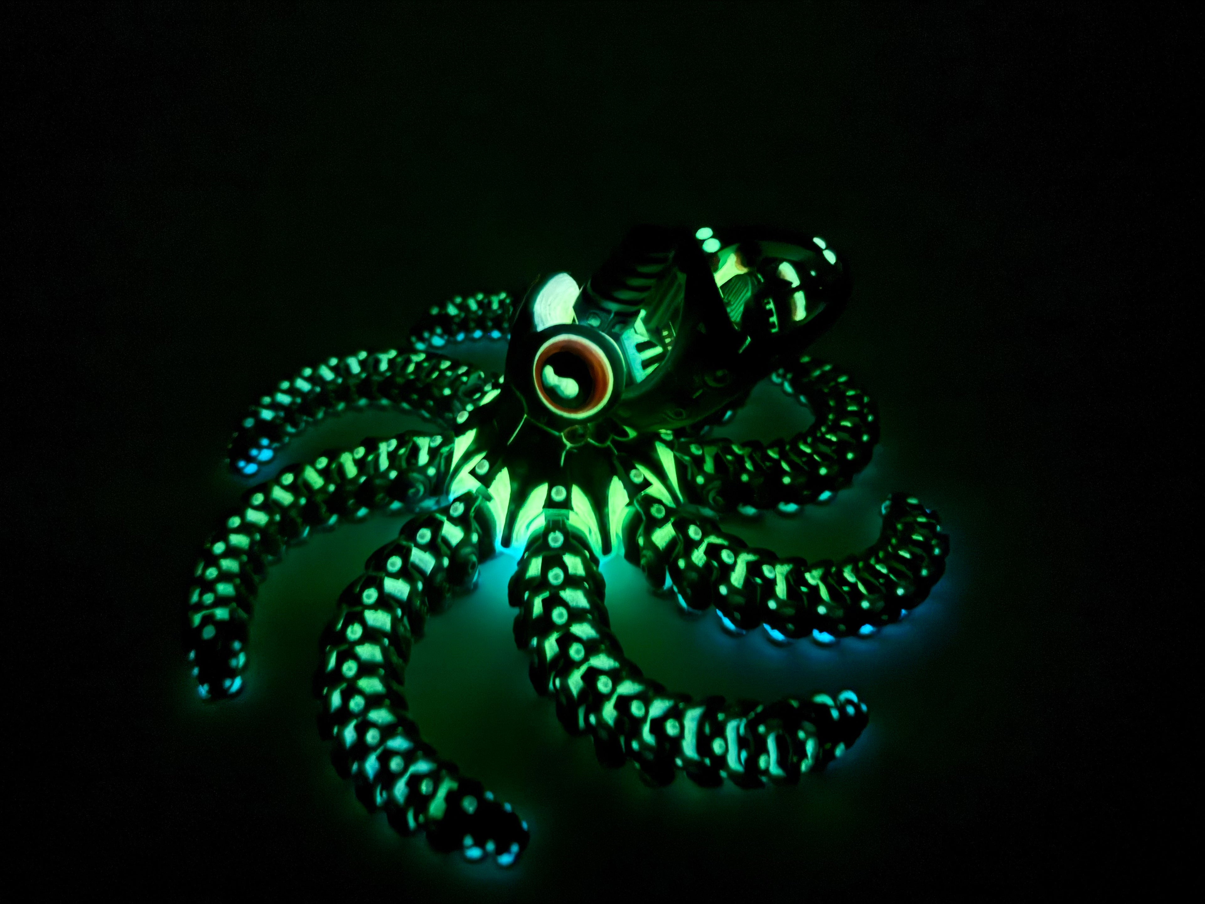 Glow in the Dark Mechanical Octopus - Blue