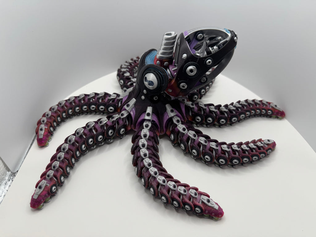Glow in the Dark Mechanical Octopus - Purple/Pink