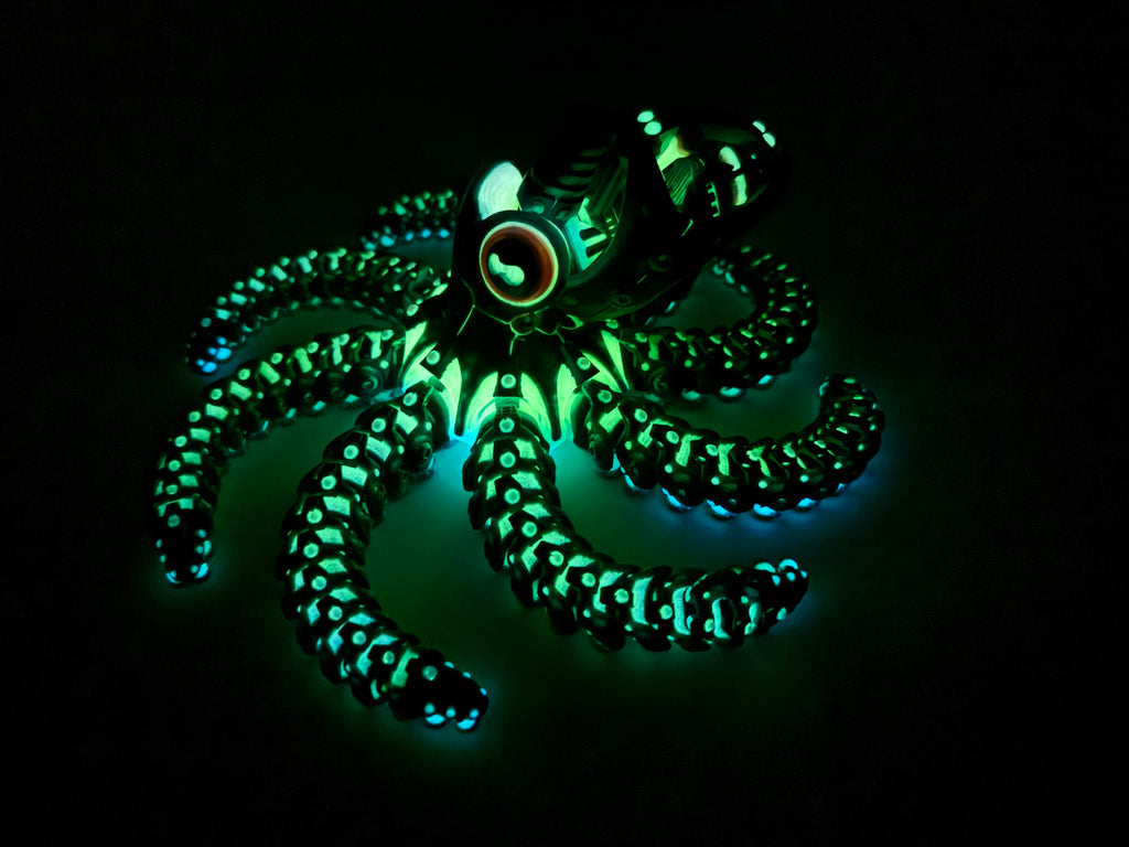 Glow in the Dark Mechanical Octopus - Blue