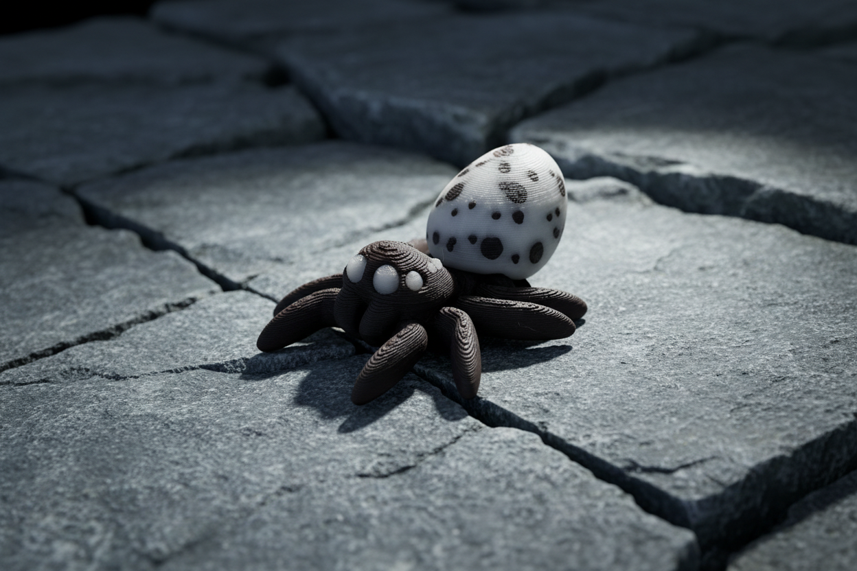 Articulated Spider Toy in Dramatic Setting